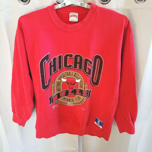 VTG 90s Chicago Bulls Nutmeg Sweatshirt Mens XL Crewneck NBA Member Club 17499 - Picture 1 of 16